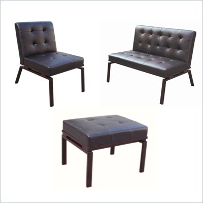 Linon Trento Living Room Set in Espresso