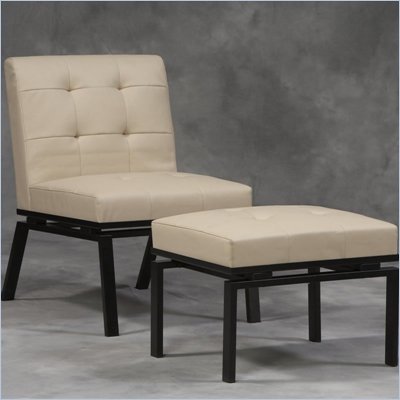 Linon Trento Slipper Contemporary Chair and Ottoman Set