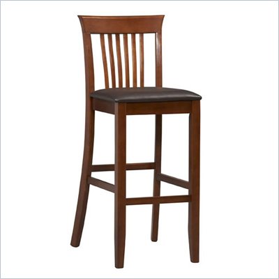 Linon Triena Collection 30" High Craftsman Bar Stool in Dark Cherry