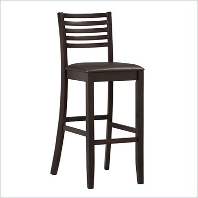 Linon Triena Collection 30" High Ladder Bar Stool in Espresso