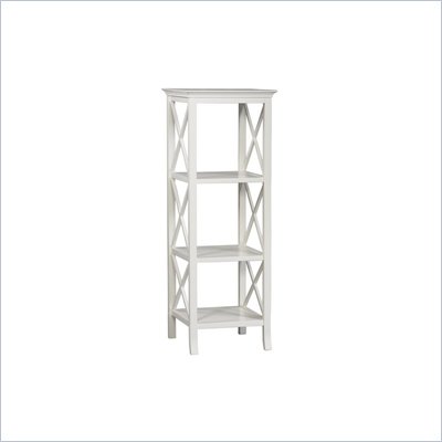 Linon Warwick Audio Tower with 3 Shelves in White