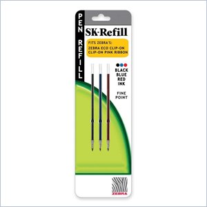 Zebra Pen Eco 3-Color Retractable Ballpoint SK Refill
