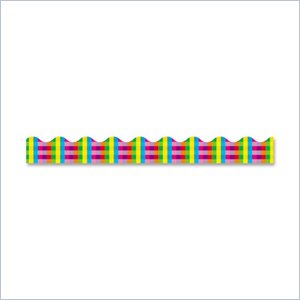 Trend Terrific Trimmers Rainbow Plaid Bulletin Board Trimmer