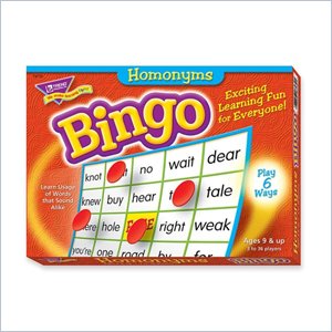 Trend Homonyms Bingo Game