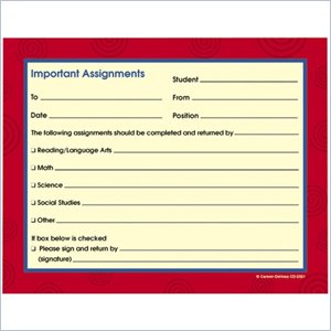 Carson-Dellosa Carbonless Important Assignments Booklet