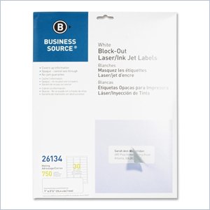 Business Source Block-out Mailing Laser/Inkjet Label