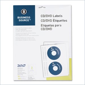 Business Source CD/DVD Laser/Inkjet Label