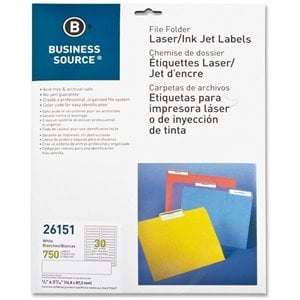 Business Source Permanent Laser/Inkjet Filing Label