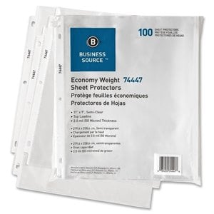 Business Source Top Loading Sheet Protector