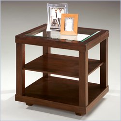 Magnussen Berkely Glass End Table with Shelves