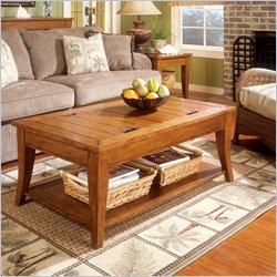Magnussen Madras Rectangular Cocktail Table with Storage Top