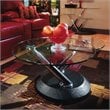 ADD TO YOUR SET: Magnussen Modesto Swivel Free Form Glass Top Cocktail Table in Black