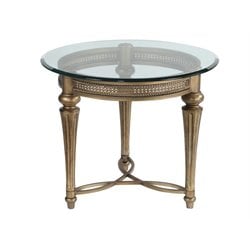 Magnussen Galloway Round End Table with Glass Top