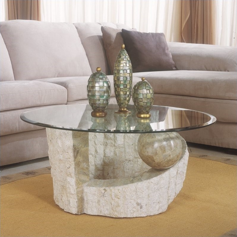 Magnussen Ponte Vedra Round Cocktail Table with Glass Top