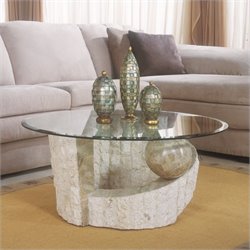 Magnussen Ponte Vedra Round Cocktail Table with Glass Top Best Price