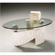 ADD TO YOUR SET: Magnussen Ponte Vedra Oval Cocktail Table in Natural Finish with Glass Top