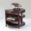ADD TO YOUR SET: Magnussen Brunswick Demilune End Table w/ Storage Shelves in Coffee Bean