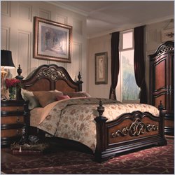 Magnussen Stafford Wood Panel Bed 2 Piece Bedroom Set in Cherry and Umber