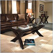 Magnussen Roxboro Wood Coffee Table and End Table Set with Glass Inserts