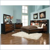Magnussen Urban Safari Low Profile Platform Bed With Pier Nightstands in Warm Cognac
