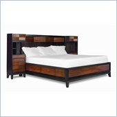 Magnussen Urban Safari Platform Bed With Underbed Storage and Nightstands in Warm Cognac