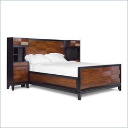 Magnussen Urban Safari Panel Bed With Nightstands in Warm Cognac