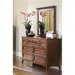 Magnussen Harrison Double Dresser With Landscape Mirror in Cherry