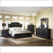Magnussen Empire Panel Bed 3 Piece Bedroom Set in Antique Ebony Finish