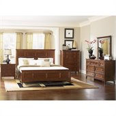 Magnussen Harrison Panel Bed 6 Piece Bedroom Set in Cherry Finish