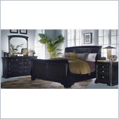 Magnussen Reflections Sleigh Bed 4 Piece Bedroom Set in Merlot Finish