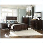 Magnussen Langston Panel Bed 6 Piece Bedroom Set in Deep Cherry Finish