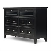 Magnussen Southampton 6 Drawer Media Chest in Black Finish
