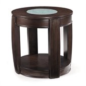 Magnussen Ino Wood and Glass Oval End Table