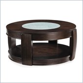 Magnussen Ino Wood and Glass Round Cocktail Table