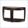 ADD TO YOUR SET: Magnussen Ino Wood and Glass Demilune Sofa Table