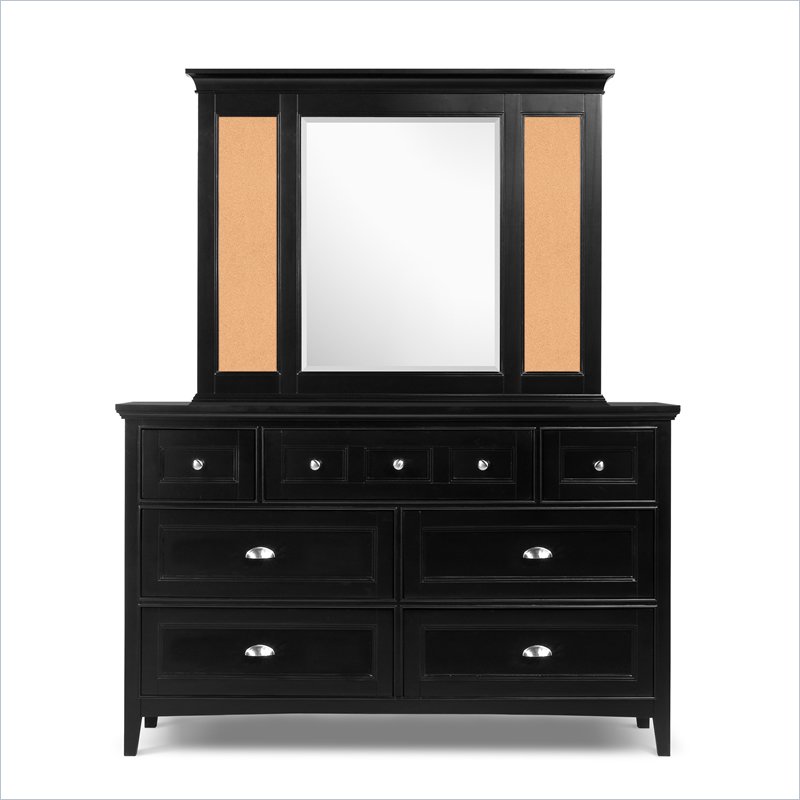 Magnussen Bennett Seven Drawer Dresser and Mirror Set in Black