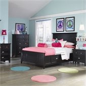 Magnussen Bennett Panel Bed with Regular Rail and Storage in Black