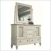 Magnussen Ashby Wood Dresser and Mirror Set in Patina White