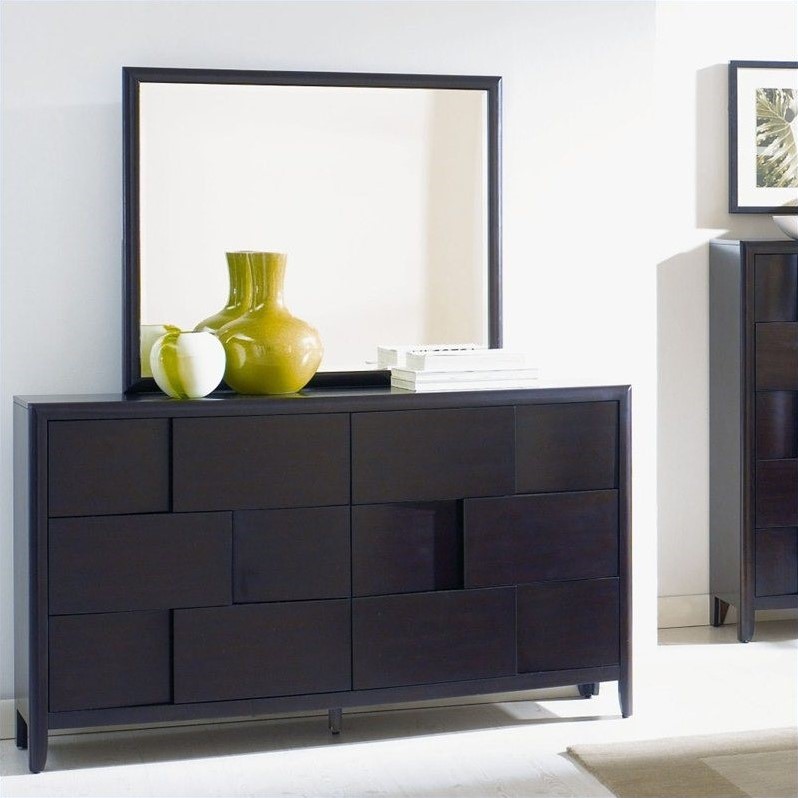 Magnussen Nova Wood Dresser and Mirror in Chestnut