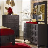 Magnussen Julian Dresser and Mirror Set in Antique Ebony