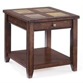 Magnussen Allister Wood Rectangular End Table in Cinnamon
