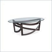 Magnussen Lysa Wood and Glass Oval Cocktail Table in Coffee