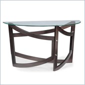 Magnussen Lysa Wood and Glass Demilune Sofa Table in Coffee