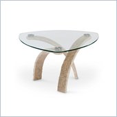 Magnussen Cascade Pie Shaped Cocktail Table in Natural and Glass