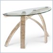 ADD TO YOUR SET: Magnussen Cascade Demilune Sofa Table in Natural and Glass