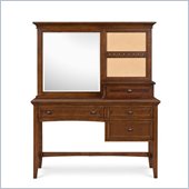 Magnussen Riley Wood 3 Drawer Desk With Vanity Mirror in Cherry