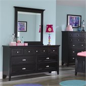 Magnussen Bennett Wood 7 Drawer Dresser and Mirror Set in Black