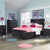 Magnussen Bennett Panel Bed With Regular Rail and Storage in Black