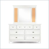 Magnussen Kenley Wood 7 Drawer Dresser and Mirror Set in White