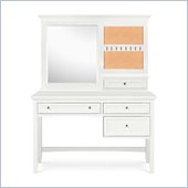 Magnussen Kenley Wood 3 Drawer Desk With Vanity Mirror in White